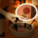 LED Makeup Mirror Desktop Girls Dormitory With Light Storage Box Home Decor
